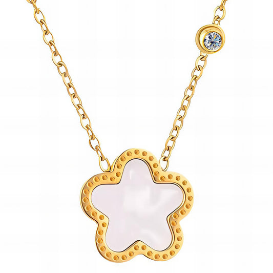 18K gold plated Stainless steel  Flower necklace, Intensity