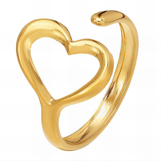 18K gold plated Stainless steel  Heart finger ring, Intensity