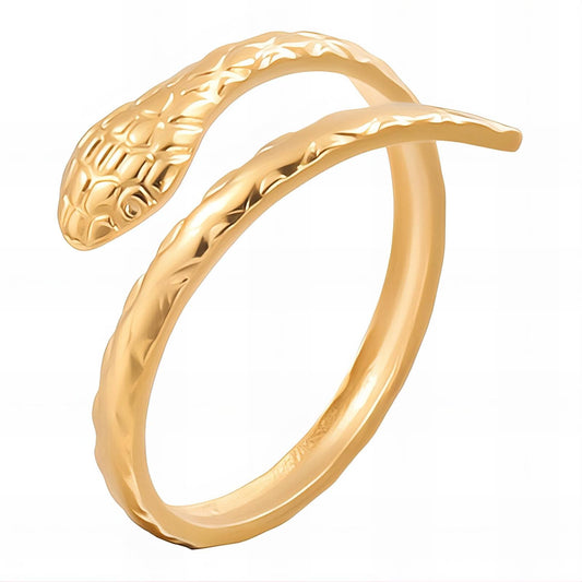 18K gold plated Stainless steel  Snake finger ring, Intensity