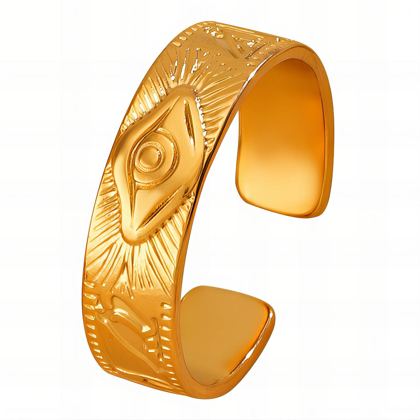 18K gold plated Stainless steel  Evil Eye finger ring, Intensity