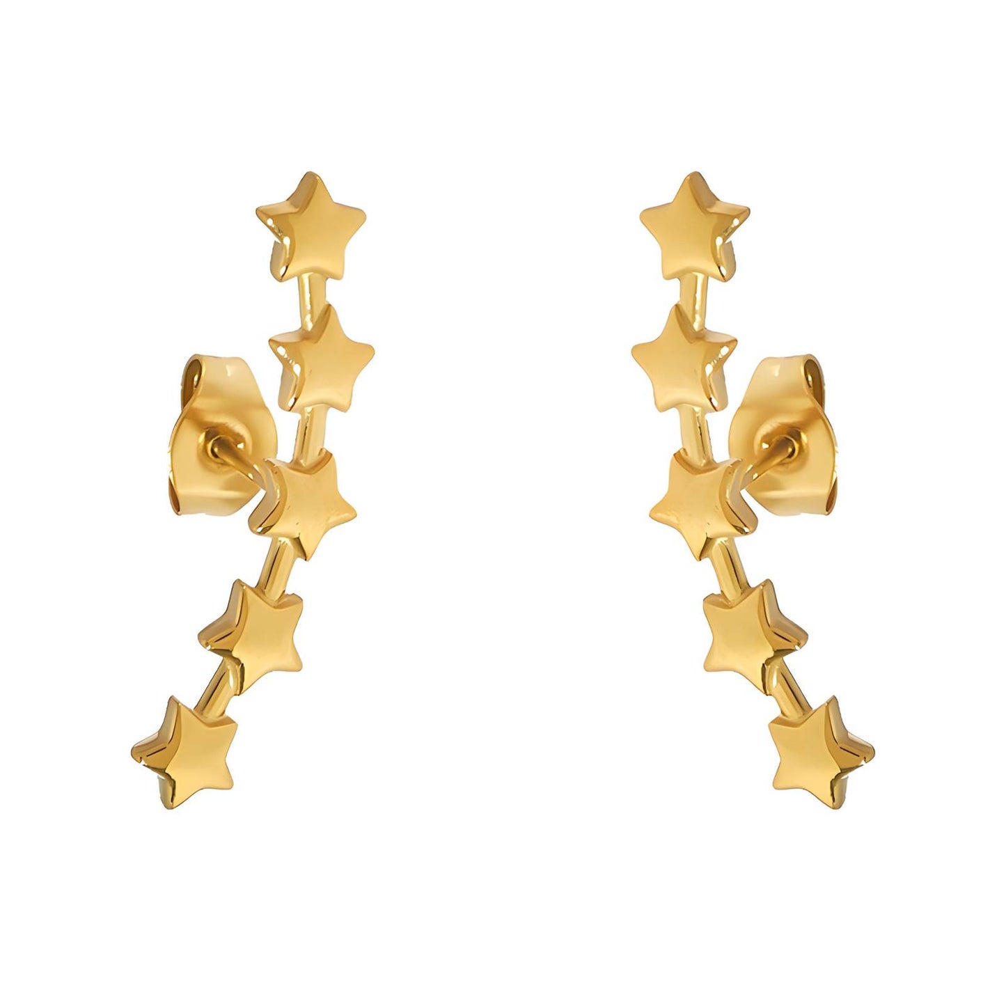 18K gold plated Stainless steel  Stars earrings, Intensity