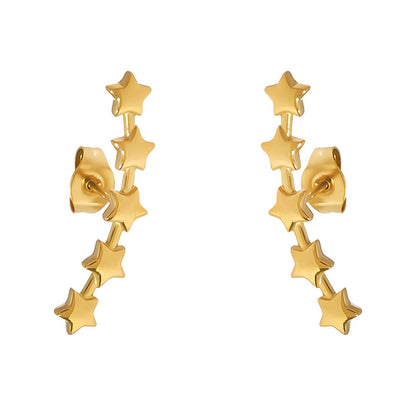 18K gold plated Stainless steel  Stars earrings, Intensity