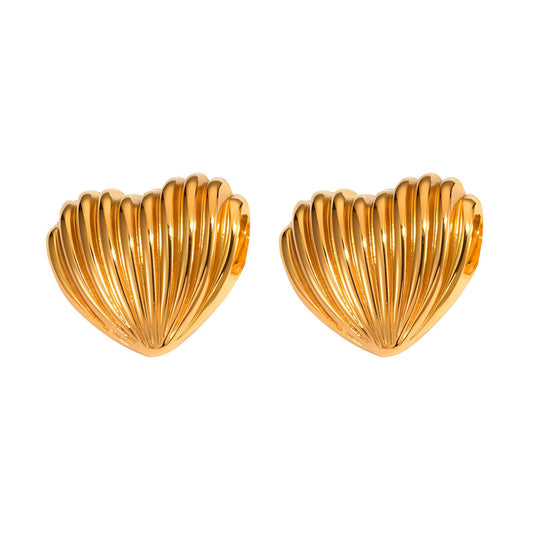 18K gold plated Stainless steel  Shells earrings, Intensity