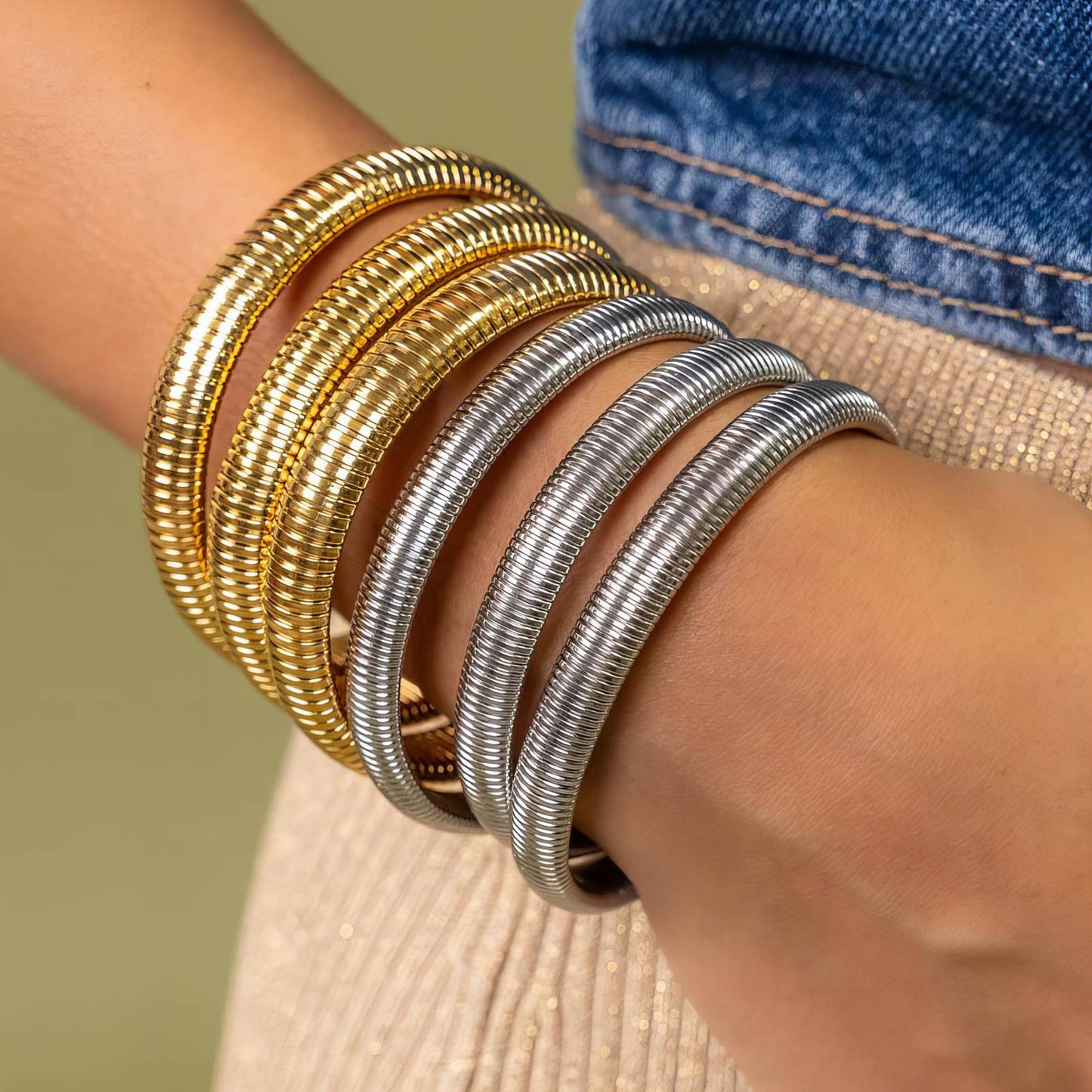 18K gold plated Stainless steel bracelet, Intensity