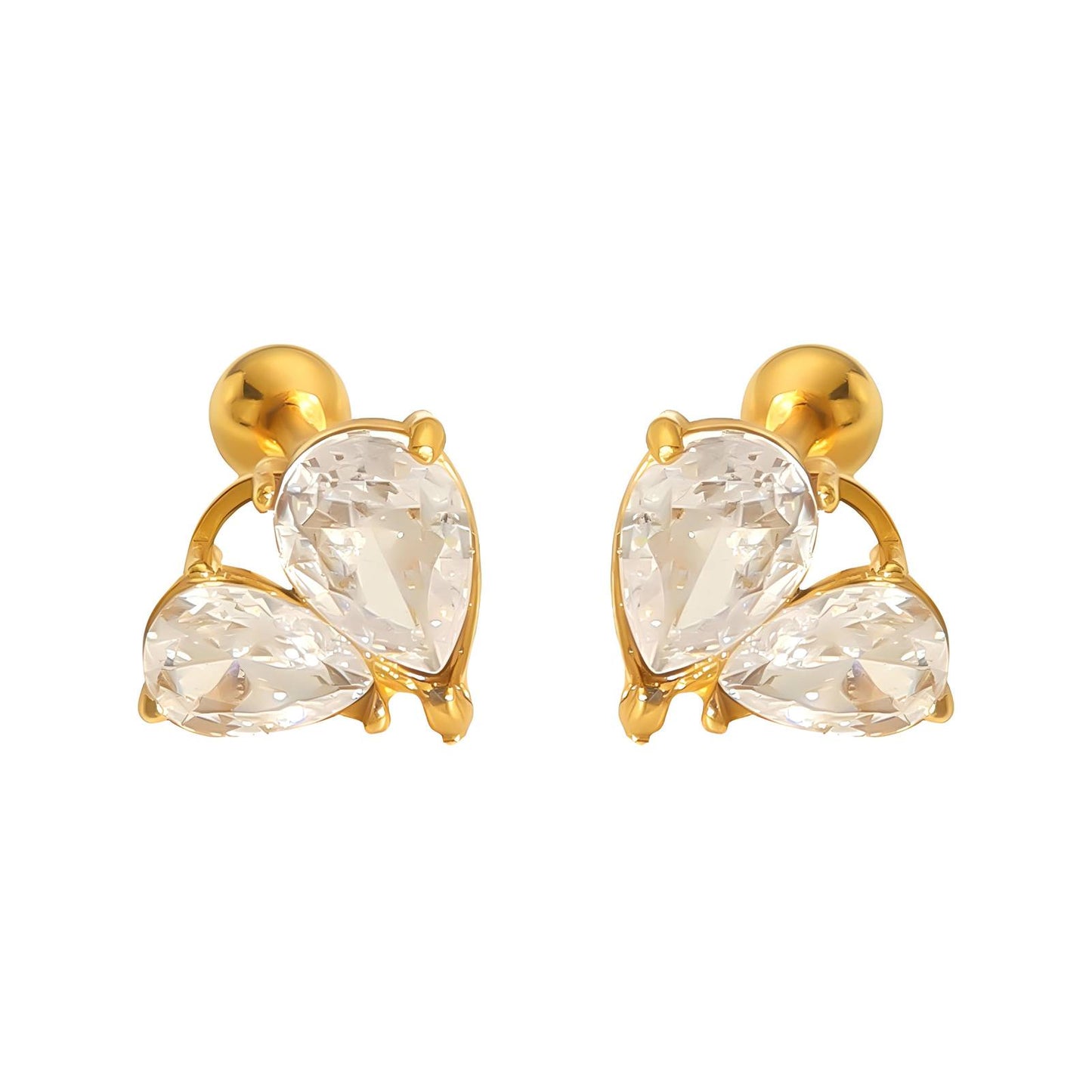 18K gold plated Stainless steel earrings, Intensity