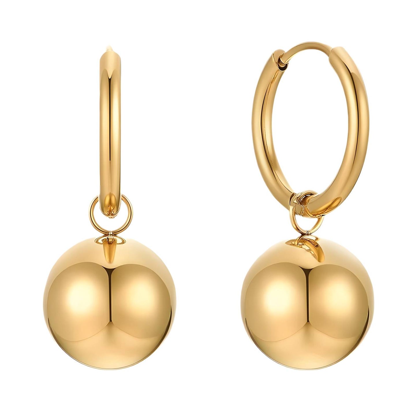 18K gold plated Stainless steel earrings, Intensity