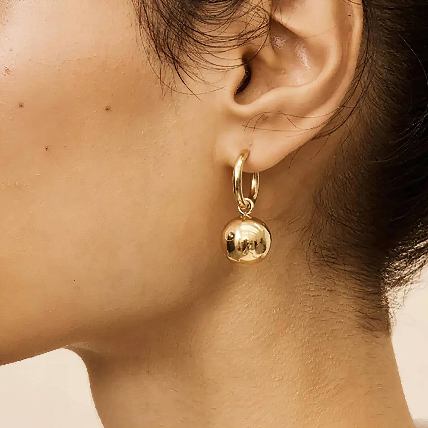 18K gold plated Stainless steel earrings, Intensity