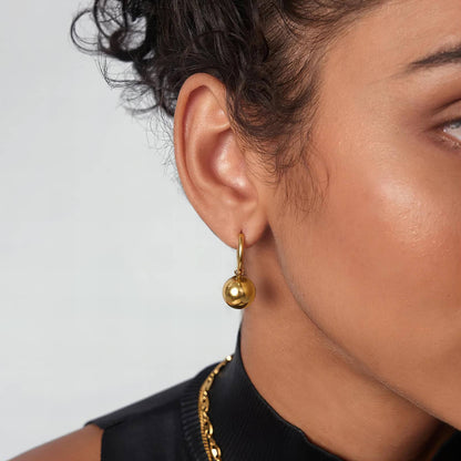 18K gold plated Stainless steel earrings, Intensity