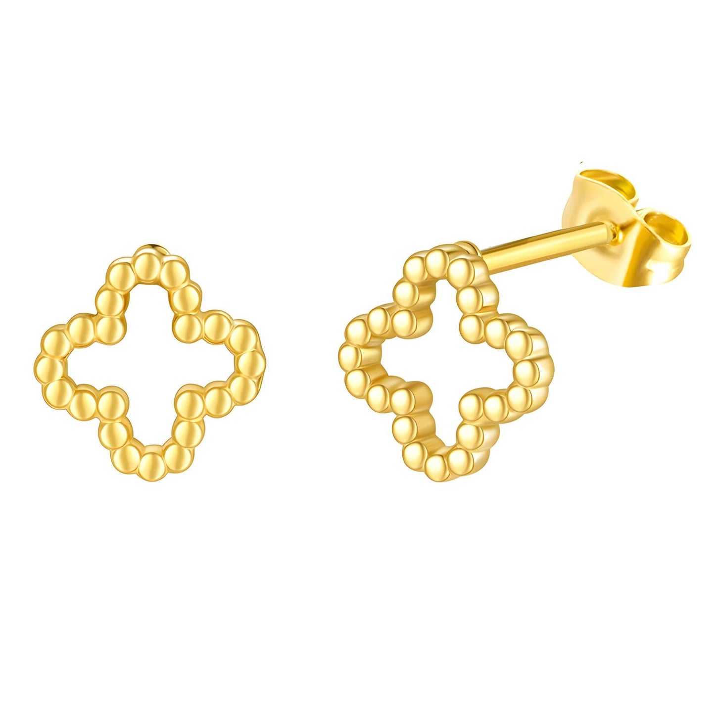 18K gold plated Stainless steel  Flowers earrings, Intensity