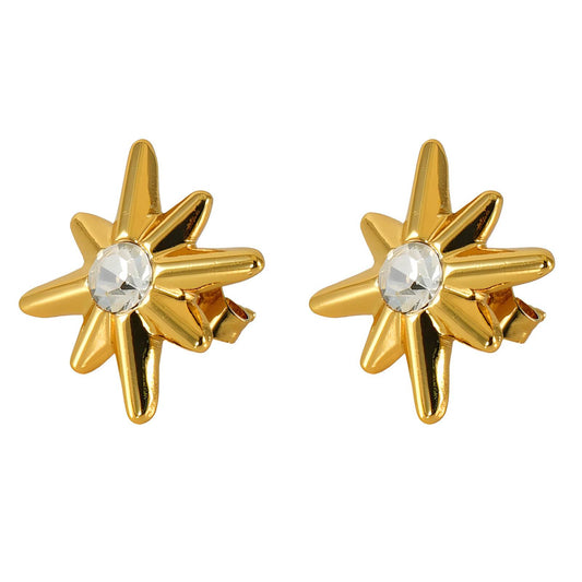 18K gold plated Stainless steel  Flowers earrings, Intensity