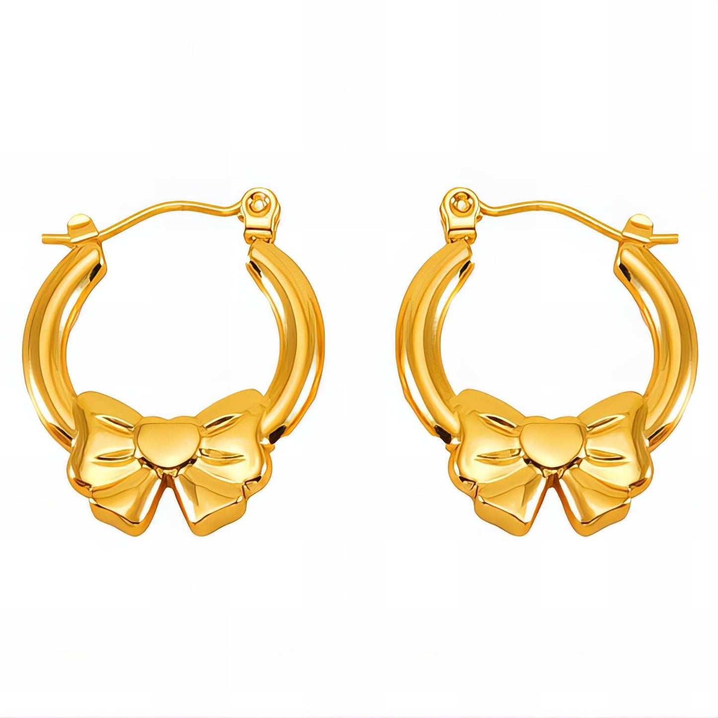 18K gold plated Stainless steel  Hearts earrings, Intensity