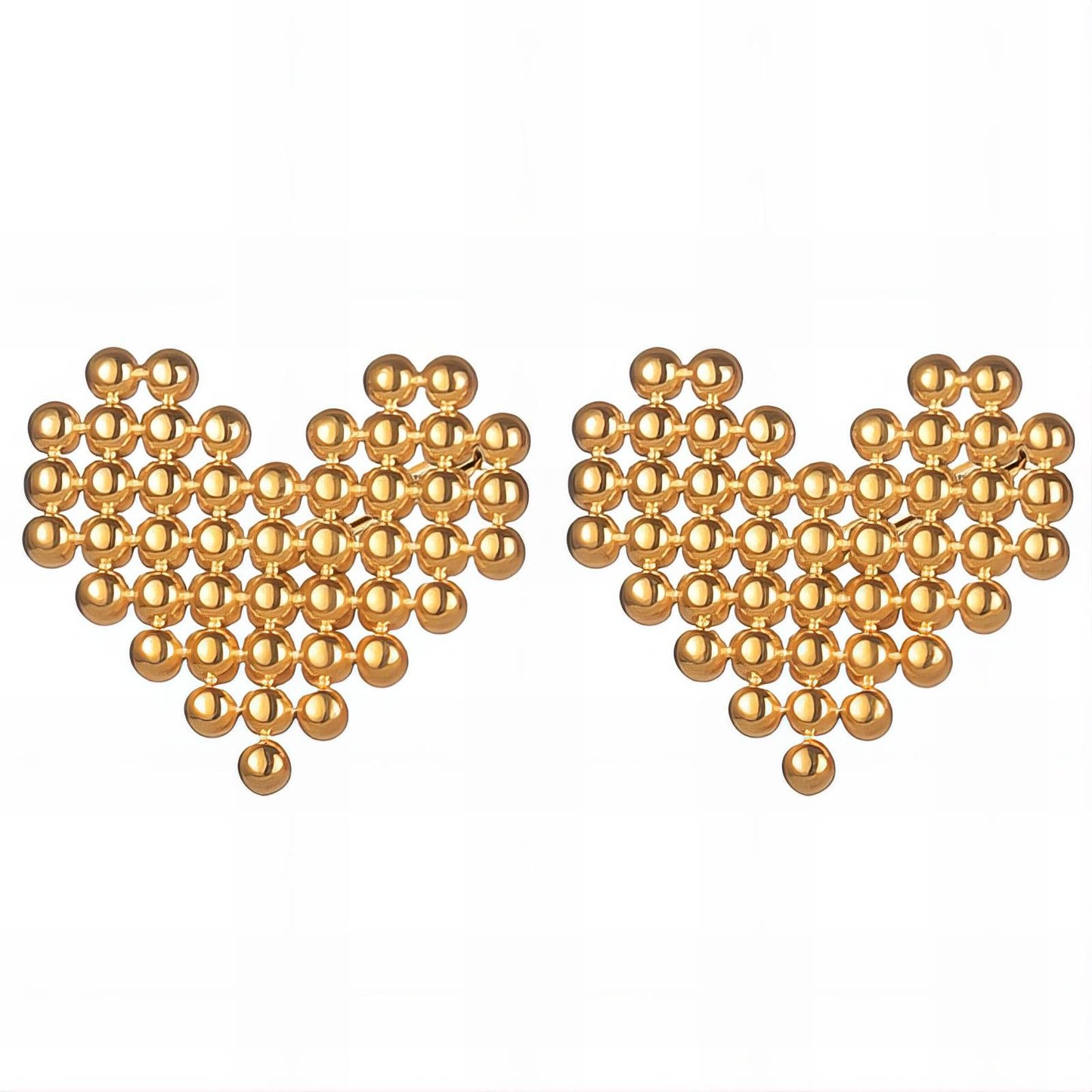 18K gold plated Stainless steel  Hearts earrings, Intensity