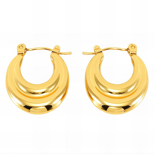 18K gold plated Stainless steel earrings, Intensity