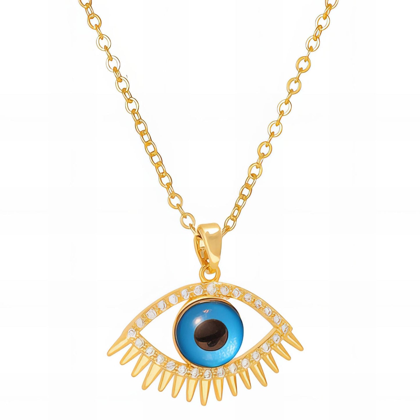 18K gold plated Stainless steel  Evil Eye necklace, Intensity